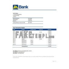 Jamaica National Commercial fake bank statement Word and PDF template