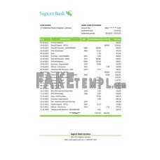 Jamaica Sagicor fake bank statement Excel and PDF template