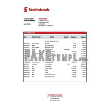 Jamaica Scotiabank fake bank statement Excel and PDF template