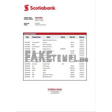 Jamaica Scotiabank fake bank statement Word and PDF template