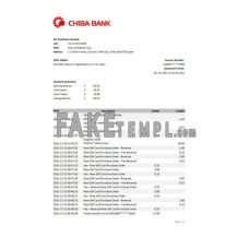 Japan Chiba fake bank statement Excel and PDF template