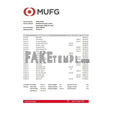 Japan MUFG fake bank statement Excel and PDF template