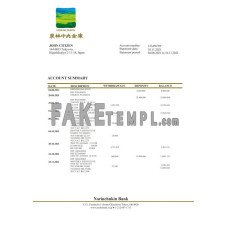 Japan Norinchukin fake bank statement Word and PDF template