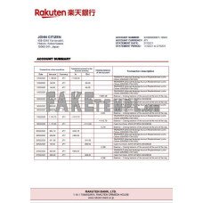 Japan Rakuten fake bank statement Word and PDF template