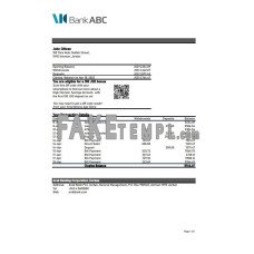 Jordan ABC fake bank statement Excel and PDF template