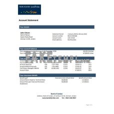 Jordan Bank of Jordan fake bank statement Word and PDF template