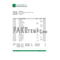 Jordan Cairo Amman fake bank statement Excel and PDF template