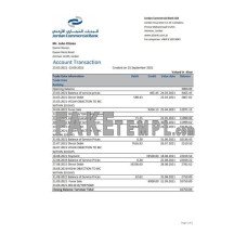 Jordan Commercial Bank JCB fake bank statement Excel and PDF template