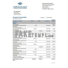 Jordan Commercial fake bank statement Word and PDF template