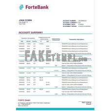 Kazakhstan Forte fake bank statement Word and PDF template