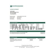 Kenya Co-Operative fake bank statement Word and PDF template