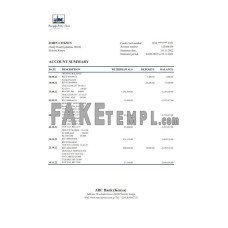 Kenya ABC fake bank statement Excel and PDF template