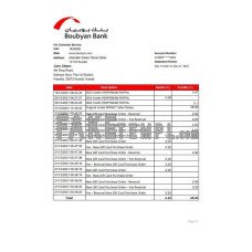 Kuwait Boubyan fake bank statement Excel and PDF template