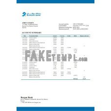 Kuwait Burgan fake bank statement Word and PDF template