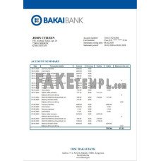 Kyrgyzstan OJSC Bakai fake bank statement Word and PDF template