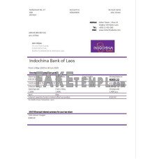 Laos Indochina fake bank statement Word and PDF template