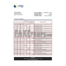 Latvia LPB fake bank statement Excel and PDF template