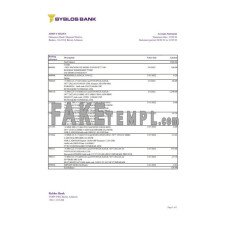 Lebanon Byblos fake bank statement Excel and PDF template