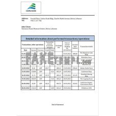 Lebanon Cedrus fake bank statement Word and PDF template