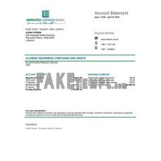 Lebanon Emirates Lebanon fake bank statement Word and PDF template