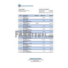 Lesotho Standard Lesotho fake bank statement Excel and PDF template