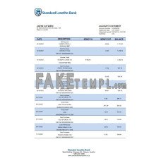 Lesotho Standard Lesotho fake bank statement Word and PDF template