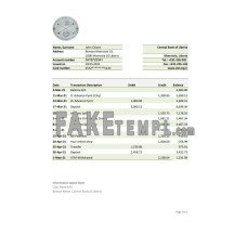 Liberia Central Bank of Liberia fake bank statement Excel and PDF template