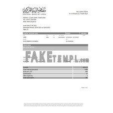 Libya Central Bank of Libya fake bank statement Excel and PDF template