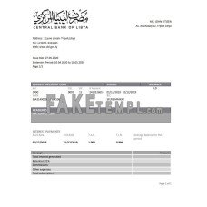 Libya Central Bank of Libya fake bank statement Word and PDF template