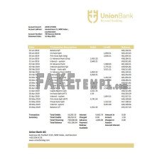 Liechtenstein Union AG fake bank statement Word and PDF template