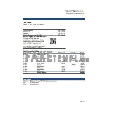 Liechtenstein Valartis fake bank statement Excel and PDF template