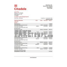 Lithuania (Litva) Citadele fake bank statement Excel and PDF template