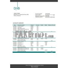 Lithuania (Litva) DNB fake bank statement Word and PDF template