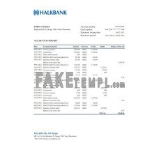 Macedonia Halkbank fake bank statement Excel and PDF template