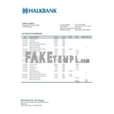 Macedonia Halkbank fake bank statement Word and PDF template