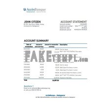 Madagascar Acces Banque fake bank statement Excel and PDF template