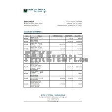 Madagascar Bank of Africa fake bank statement Excel and PDF template