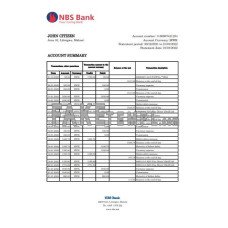 Malawi NBS fake bank statement Excel and PDF template