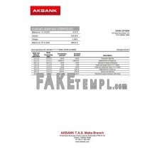 Malta Akbank fake bank statement Word and PDF template