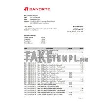 Mexico Banorte fake bank statement Excel and PDF template