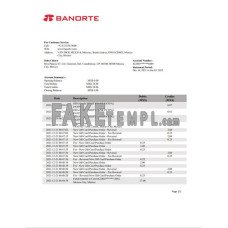 Mexico Banorte fake bank statement Word and PDF template