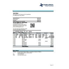 Mexico Inbursa fake bank statement Excel and PDF template, version 2