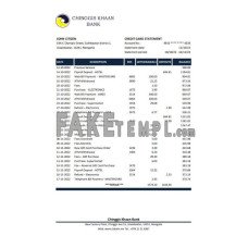 Mongolia Chinggis Khaan fake bank statement Word and PDF template