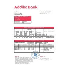 Montenegro Addiko fake bank statement Excel and PDF template