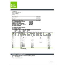 New Zealand Kiwibank fake bank statement Word and PDF template