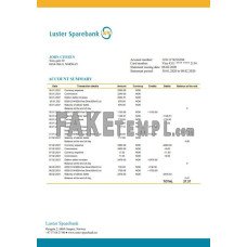 Norway Luster Sparebank fake bank statement Word and PDF template