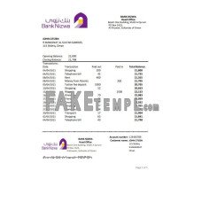 Oman Bank Nizwa fake bank statement Excel and PDF template