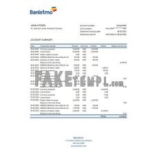 Panama Banistmo fake bank statement Excel and PDF template