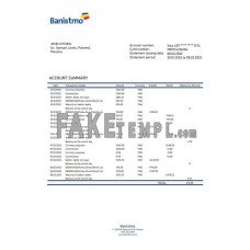 Panama Banistmo fake bank statement Word and PDF template