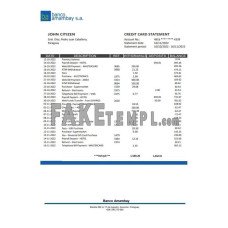 Paraguay Banco Amambay fake bank statement Word and PDF template